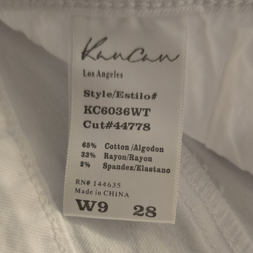 KanCan Women's White Distressed Jean Shorts - Picture 2 of 5